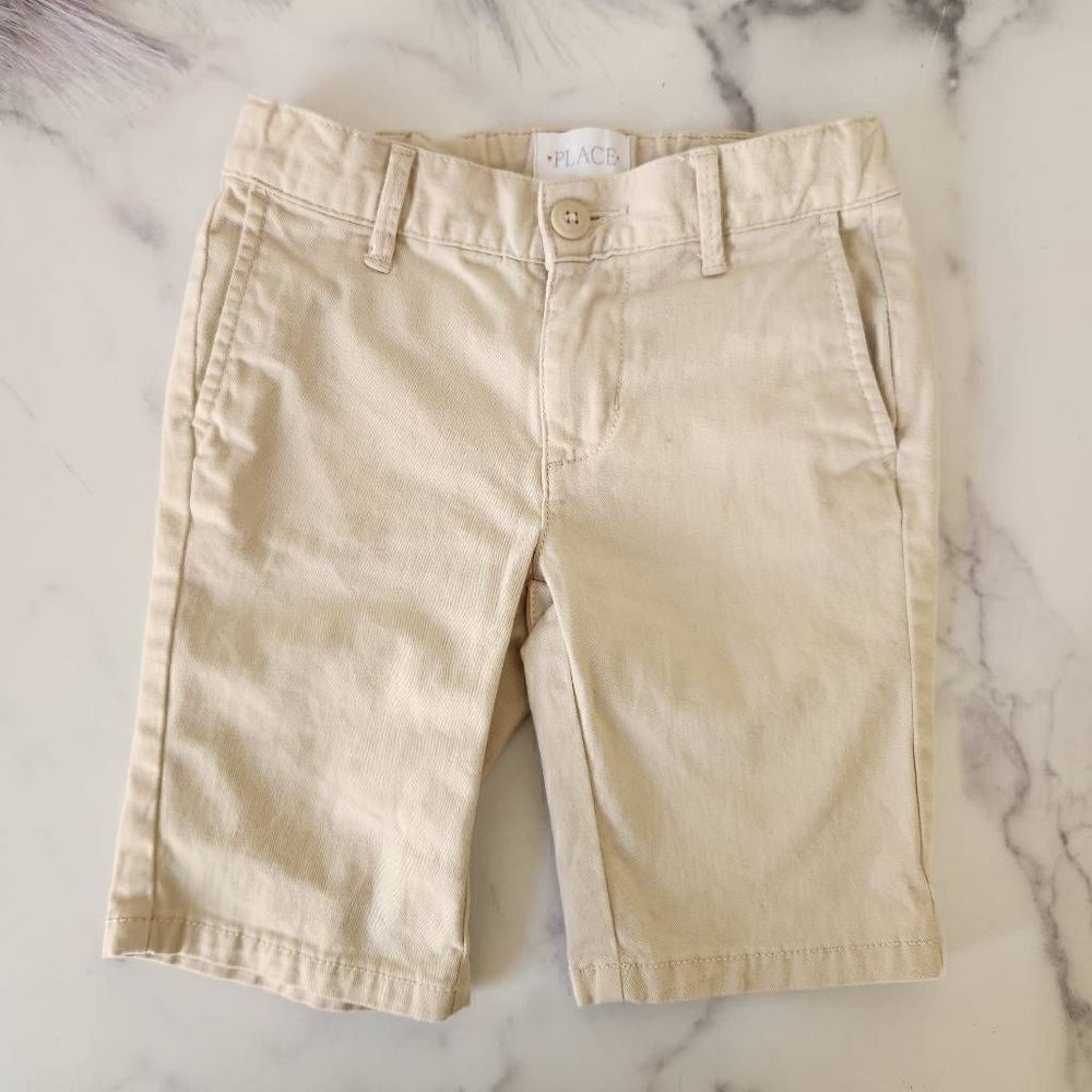 Childrens place girls 6x-7 kahki tan board school uniform shorts above knee